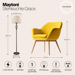Напольный светильник (торшер) Maytoni Grace RC247-FL-01-R