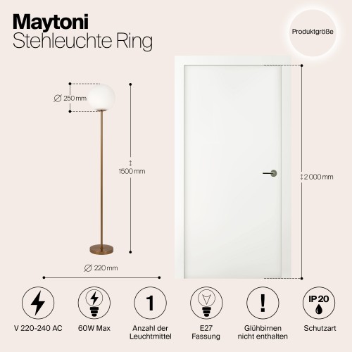 Напольный светильник (торшер) Maytoni Ring MOD013FL-01BS