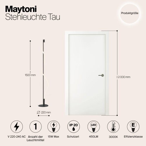 Напольный светильник (торшер) Maytoni Tau MOD166FL-L15B3K