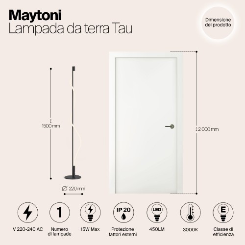 Напольный светильник (торшер) Maytoni Tau MOD166FL-L15B3K
