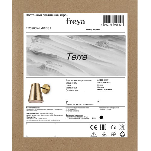 Настенный светильник (бра) Freya FR5260WL-01BS1