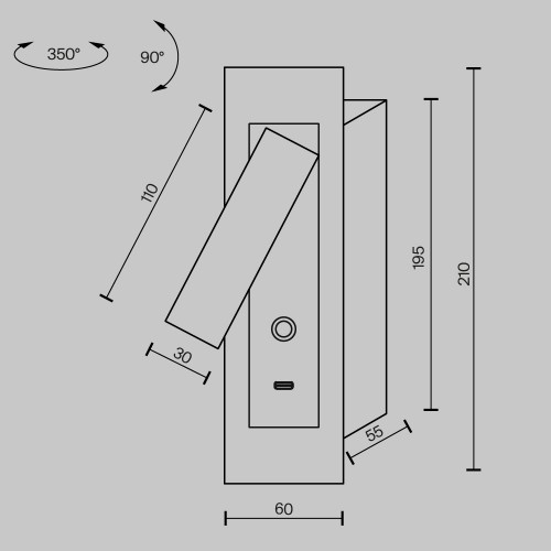Настенный светильник (бра) Maytoni Axiom MOD495WL-L3B3K1