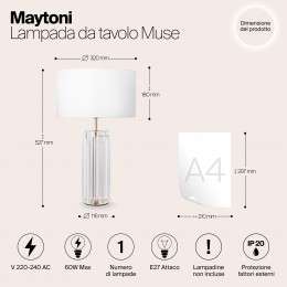 Настольный светильник Maytoni Muse MOD304TL-01G