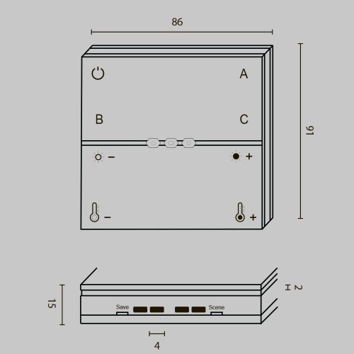 Панель управления Lighting control DRC034-8-W