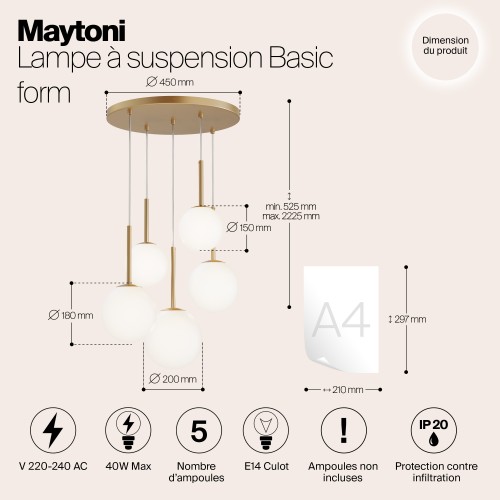 Подвесной светильник Maytoni Basic form MOD321PL-05G1