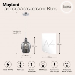 Подвесной светильник Maytoni Blues MOD033-PL-01-N