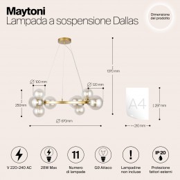 Подвесной светильник Maytoni Dallas MOD545PL-11G