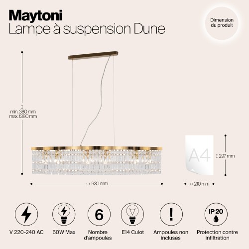 Подвесной светильник Maytoni Dune DIA005PL-06G