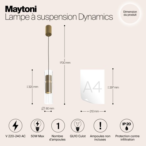 Подвесной светильник Maytoni Dynamics MOD326PL-01MG
