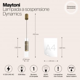 Подвесной светильник Maytoni Dynamics MOD326PL-01MG