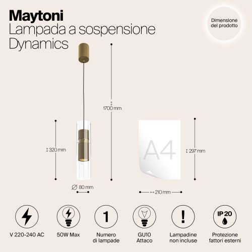 Подвесной светильник Maytoni Dynamics MOD326PL-01MG