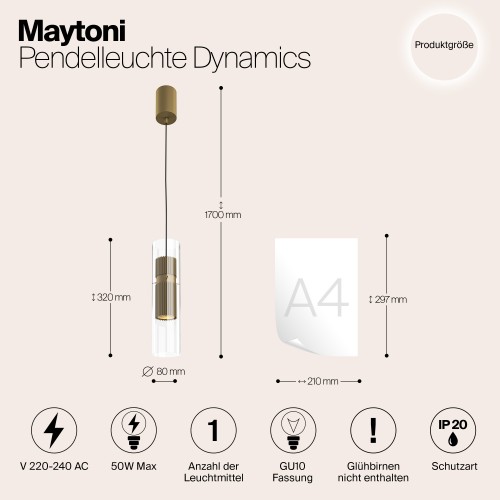 Подвесной светильник Maytoni Dynamics MOD326PL-01MG