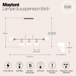 Подвесной светильник Maytoni Erich MOD221-PL-05-G