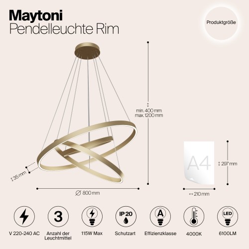 Подвесной светильник Maytoni Rim MOD058PL-L100BS4K