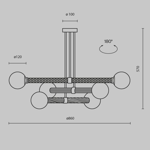 Подвесной светильник Maytoni Teatro MOD287PL-06BS