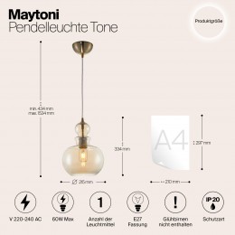 Подвесной светильник Maytoni Tone P003PL-01BZ