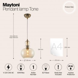 Подвесной светильник Maytoni Tone P003PL-01BZ