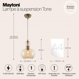 Подвесной светильник Maytoni Tone P003PL-01BZ
