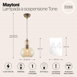 Подвесной светильник Maytoni Tone P003PL-01BZ