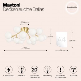 Потолочный светильник Maytoni Dallas MOD545CL-20BS