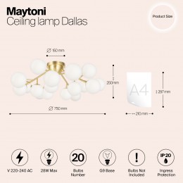 Потолочный светильник Maytoni Dallas MOD545CL-20BS