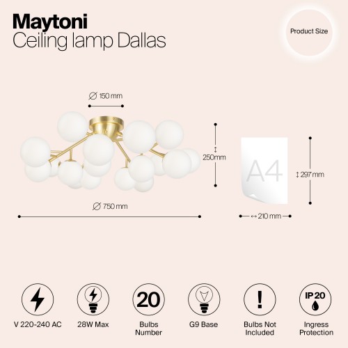 Потолочный светильник Maytoni Dallas MOD545CL-20BS