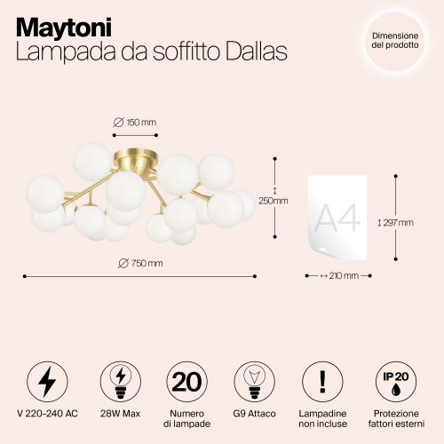 Потолочный светильник Maytoni Dallas MOD545CL-20BS