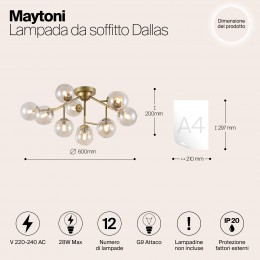 Потолочный светильник Maytoni Dallas MOD545PL-12G