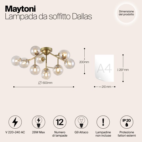 Потолочный светильник Maytoni Dallas MOD545PL-12G