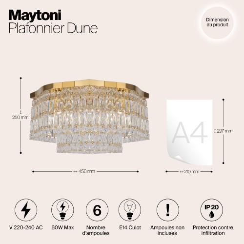 Потолочный светильник Maytoni Dune DIA005CL-06G
