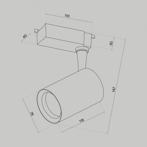 Трековый светильник Technical TR003-1-10W4K-S-W