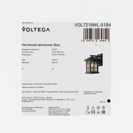 Уличный настенный светильник Voltega VGL7219WL-01B4