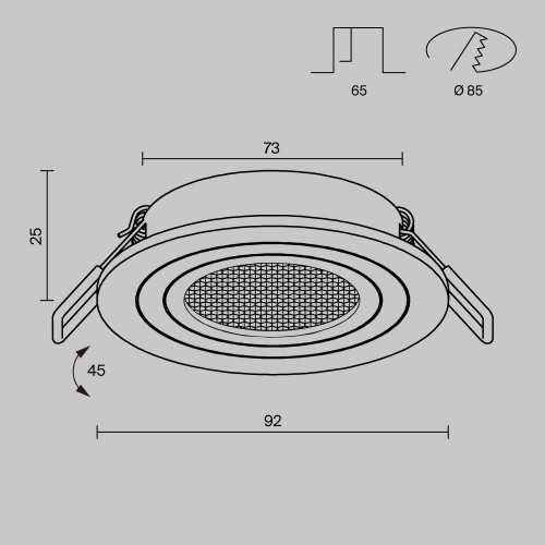 Встраиваемый светильник Technical DL023-2-01W-1(N)