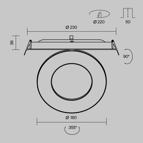 Встраиваемый светильник Technical DL102-12W3K-B