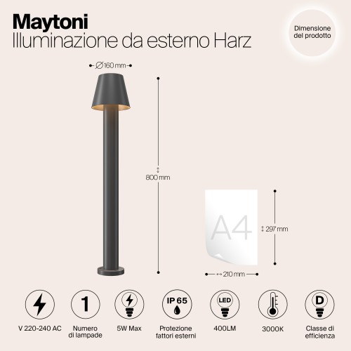 Ландшафтный светильник  Maytoni Outdoor Harz O421FL-L5GF