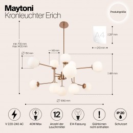 Люстра Maytoni Erich MOD221-PL-12-G