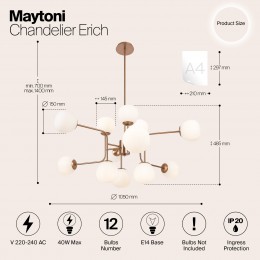 Люстра Maytoni Erich MOD221-PL-12-G