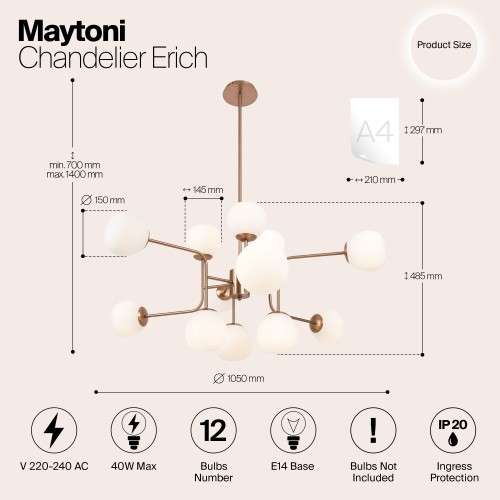 Люстра Maytoni Erich MOD221-PL-12-G