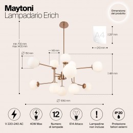 Люстра Maytoni Erich MOD221-PL-12-G