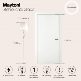 Напольный светильник (торшер) Maytoni Grace ARM247-11-G