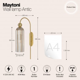 Настенный светильник (бра) Maytoni Antic MOD302WL-01CG