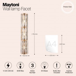 Настенный светильник (бра) Maytoni Facet MOD094WL-03G