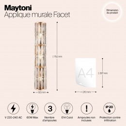 Настенный светильник (бра) Maytoni Facet MOD094WL-03G