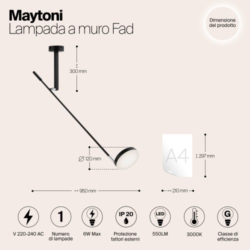 Настенный светильник (бра) Maytoni Fad MOD070WL-L6B3K