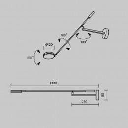 Настенный светильник (бра) Maytoni Fad MOD070WL-L6B3K