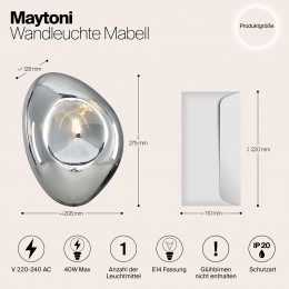 Настенный светильник (бра) Maytoni Mabell MOD306WL-01CH
