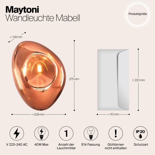 Настенный светильник (бра) Maytoni Mabell MOD306WL-01C