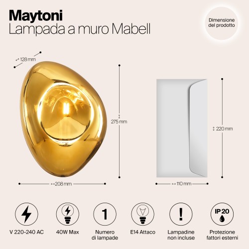 Настенный светильник (бра) Maytoni Mabell MOD306WL-01G