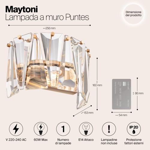 Настенный светильник (бра) Maytoni Puntes MOD043WL-01G