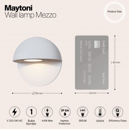 Настенный светильник (бра)  Maytoni Outdoor Mezzo O033WL-L3W3K
